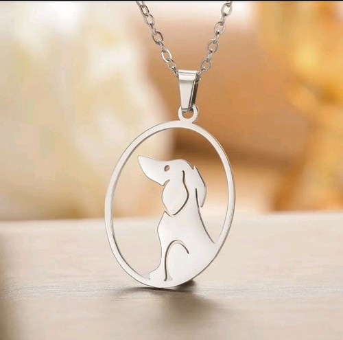 Dachshund dog necklace silver - dachshund,