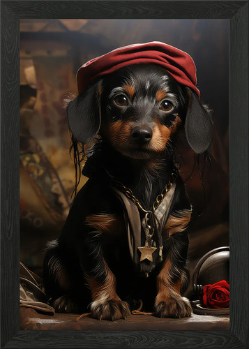 Dachshund dog puppy pup framed - dachshund,
